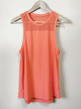 Mondetta Neon Coral Sunset Mesh Upper Workout Tank Top